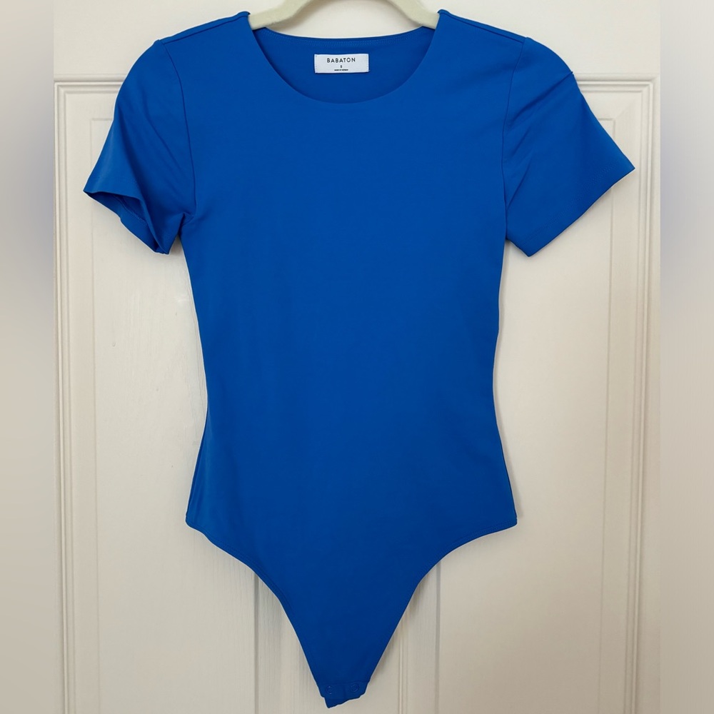 Worn once. Babaton Blue Bodysuit - S
